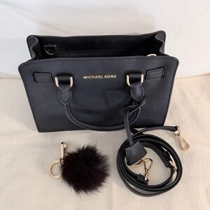 Michael Kors Black Satchel with Gold Accents